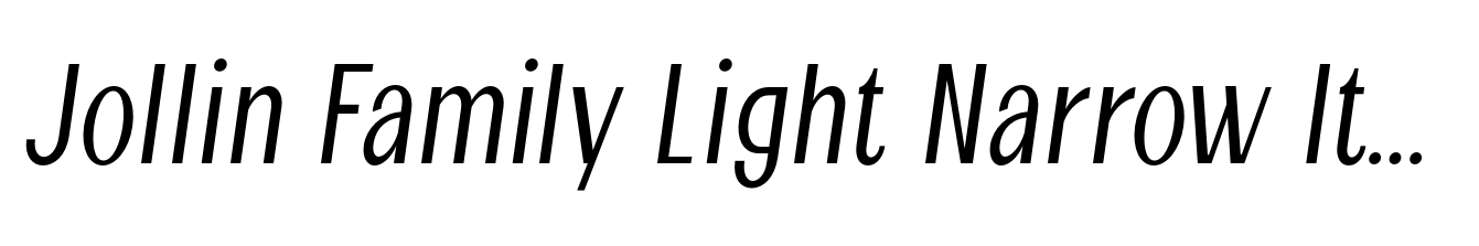 Jollin Family Light Narrow Italic